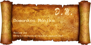 Domonkos Mónika névjegykártya